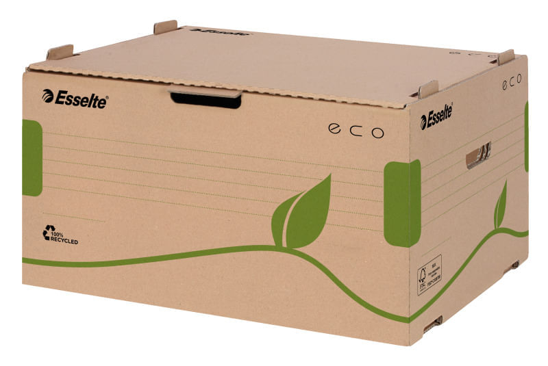 indicatorul interzice accesul: Cutie arhivare carton reciclat si reciclabil deschidere frontala 439 x 259 x 340 mm kraft Esselte Eco