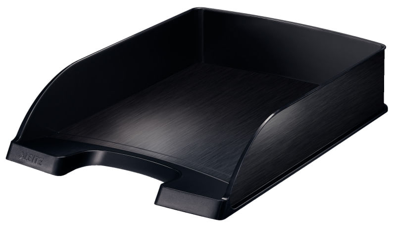 Tavita documente A4 suprapozabila plastic Leitz Style negru satin