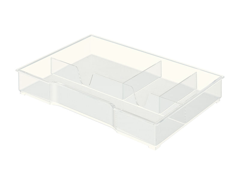 Suport accesorii birou dreptunghiular plastic 4 compartimente transparent Leitz Plus