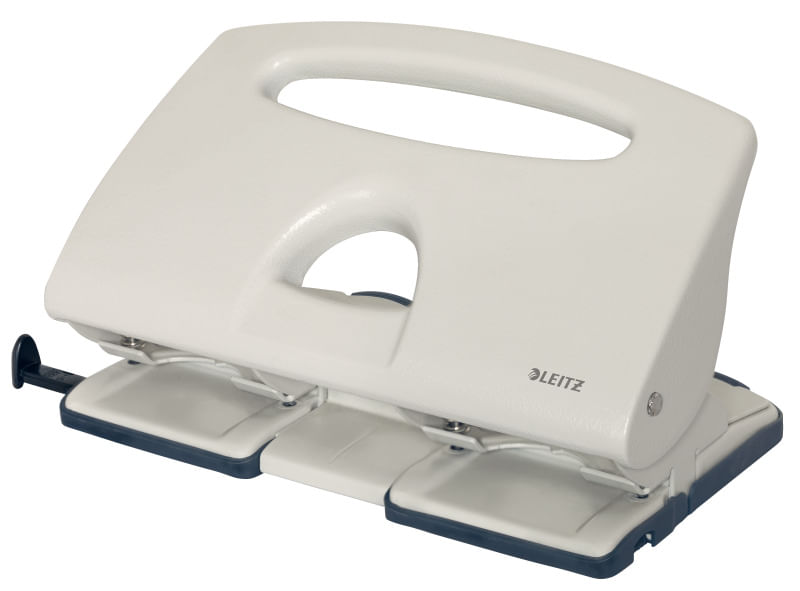 Perforator hartie 4 perforatii 40 coli metal Gri Leitz Perforator metalic Leitz 5132 cu 4 perforatii 40 coli gri