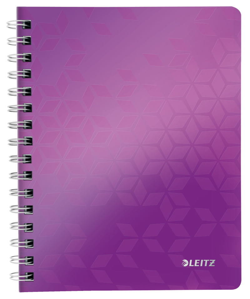 Caiet de birou Leitz WOW A5 coperta PP cu spira 80 file matematica Caiet A5 80F Mate Mov Spira Cop PP WOW Leitz