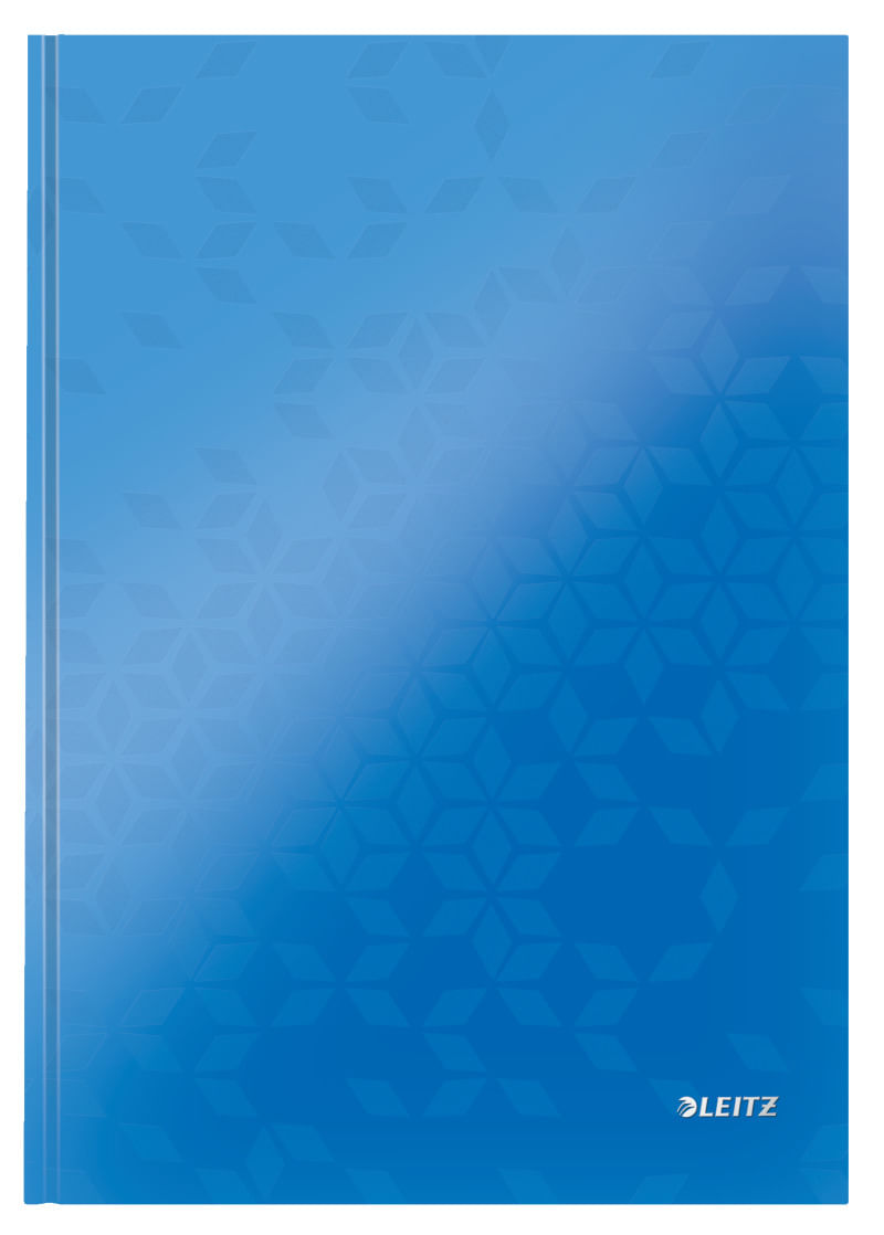 Caiet de birou Leitz WOW A4 coperta dura 80 file matematica albastru metalizat