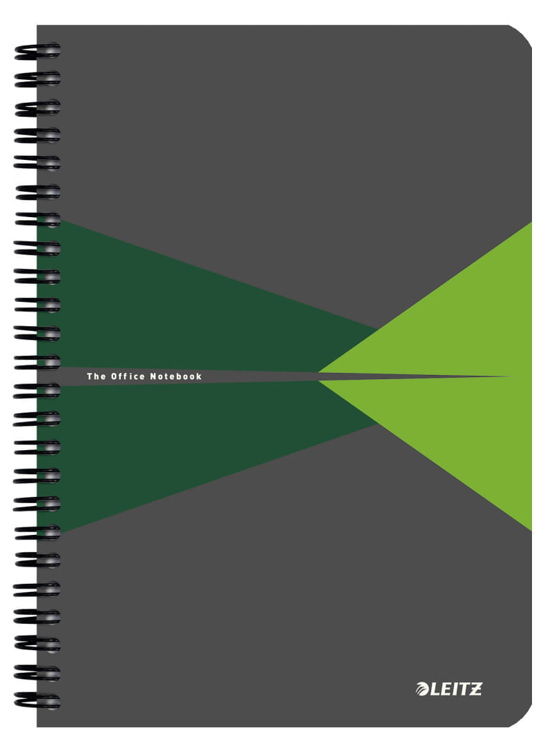 Caiet de birou Leitz Office A5 carton cu spira 90 file matematica Caiet de birou Leitz Office A5 carton cu spira 90 file matematica verde