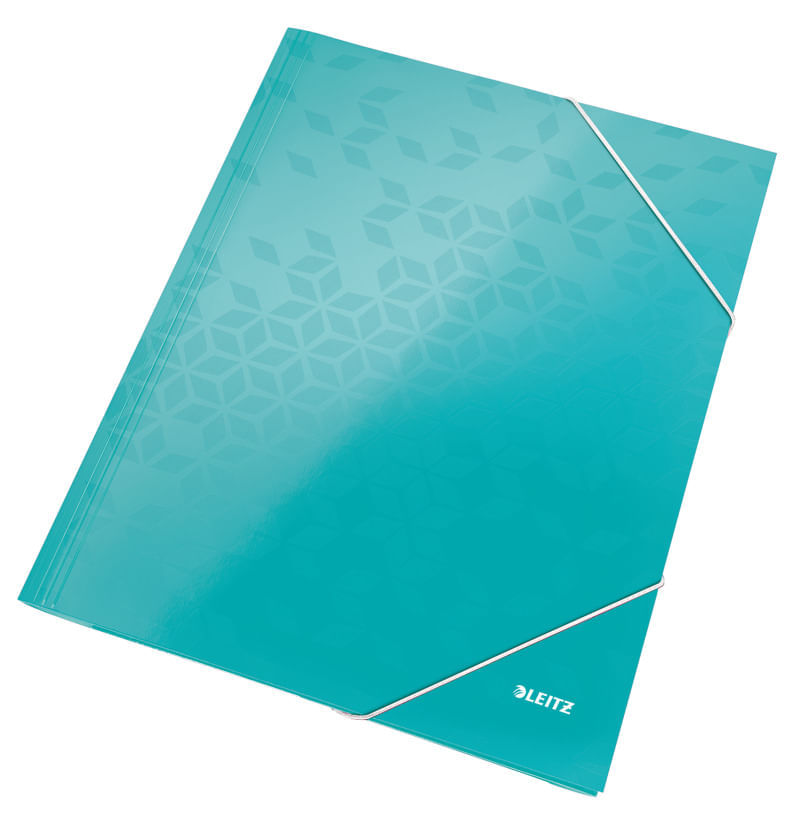 Mapa carton A4 cu elastic Leitz WOW turcoaz metalizat