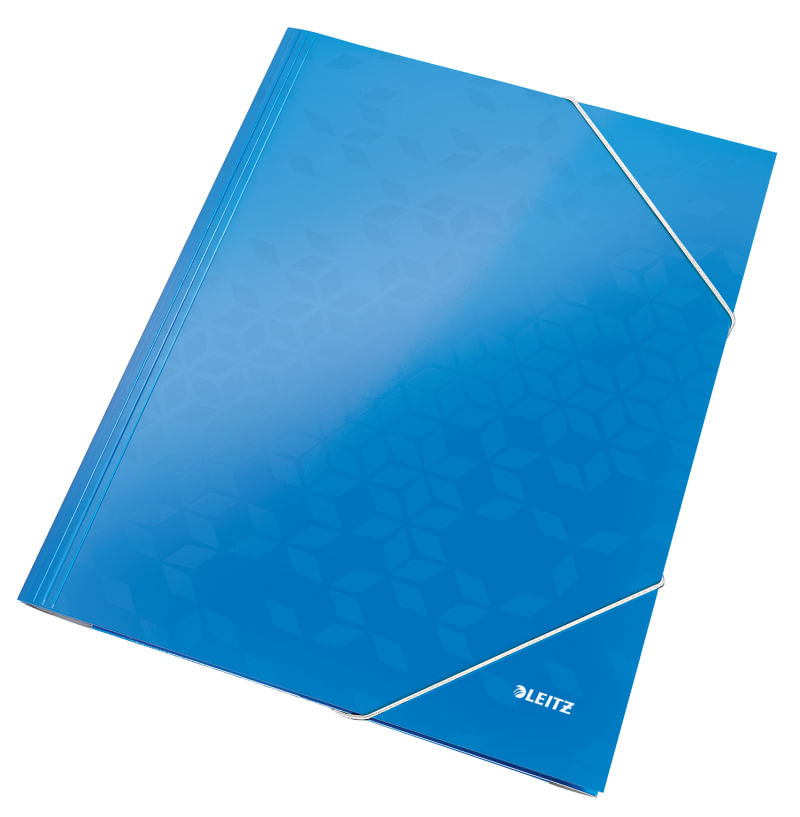 Mapa carton A4 cu elastic Leitz WOW albastru metalizat