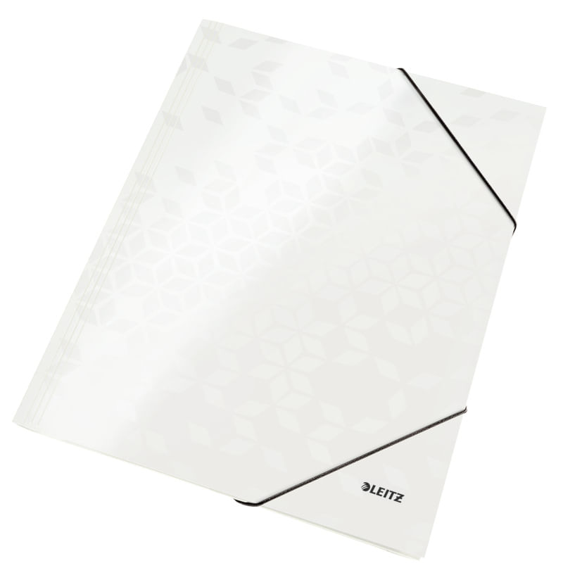 Mapa carton A4 cu elastic Leitz WOW alb metalizat