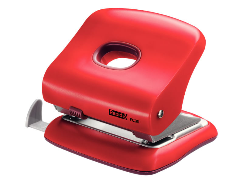 Perforator rosu plastic 2 perforatii 30 coli Rapid