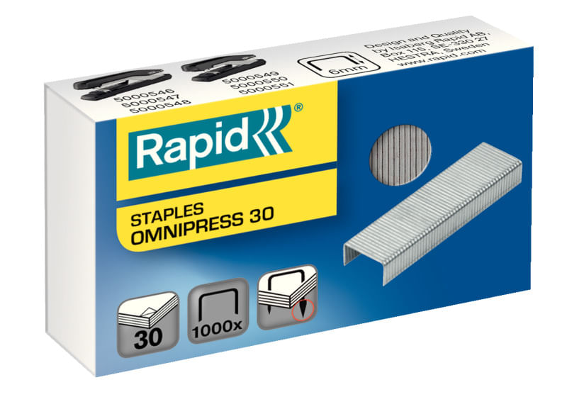 Capse Rapid Omnipress 6 mm 2-30 coli 1000 buc/cutie