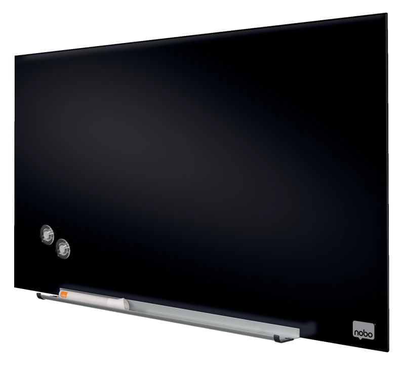 Tabla magnetica sticla de perete 677 x 381 mm Nobo Diamond neagra