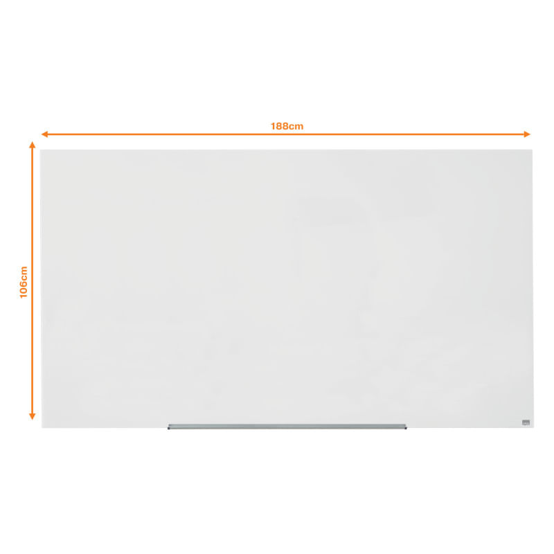 Tabla magnetica sticla de perete 1883 x 1059 mm Nobo Diamond alba
