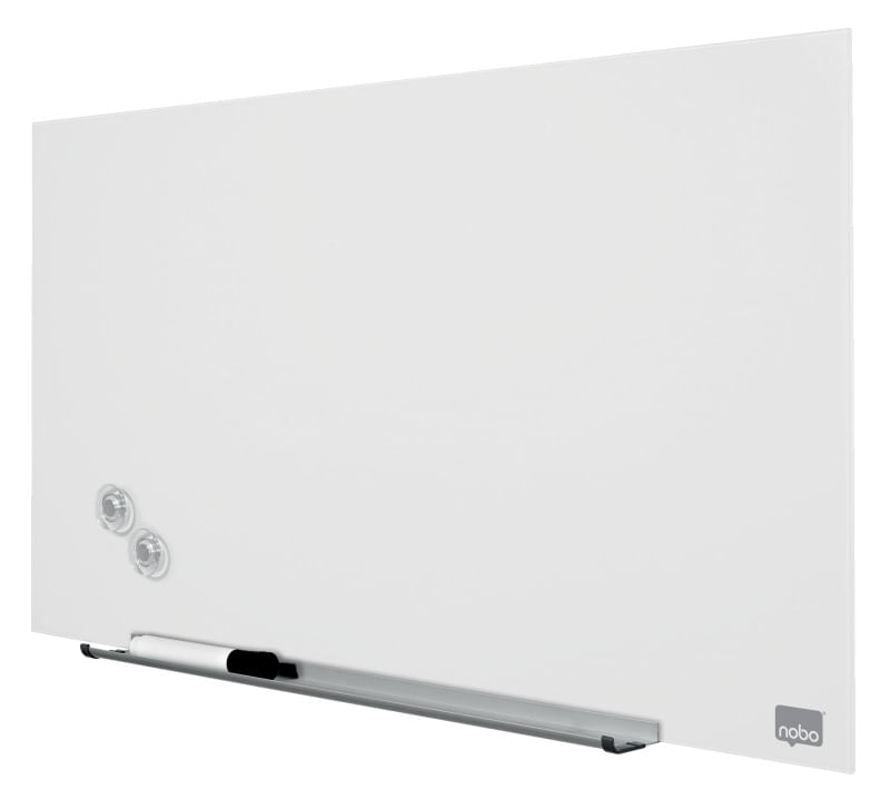 Tabla magnetica sticla de perete 677 x 381 mm Nobo Diamond alba