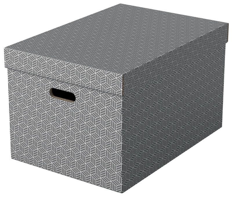 Set 3 buc Cutii arhivare carton 510 x 350 x 300 mm gri Esselte Home Recycled