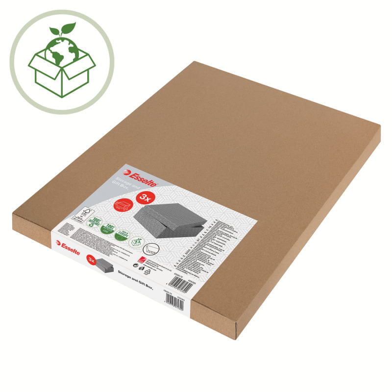 cutii carton Set 3 buc Cutii arhivare carton 250 x 200 x 150 mm gri Esselte Home Recycled