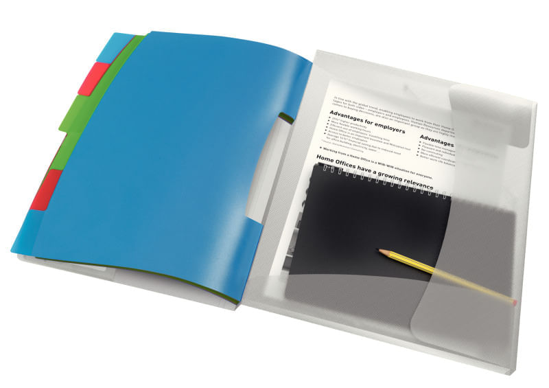 folio transparente a4 Mapa plastic A4 cu elastic 6 separatoare albastru Esselte Vivida