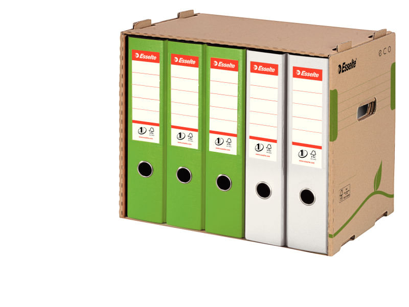 Cutie arhivare carton reciclat si reciclabil pentru bibliorafturi A4 100 x 327 x 233 mm kraft Esselte Standard Vivida