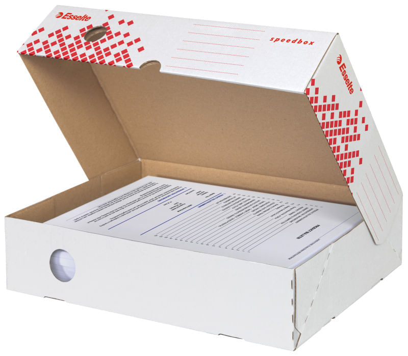 navigator a4 Cutie arhivare carton reciclat si reciclabil 80mm alb Esselte Speedbox