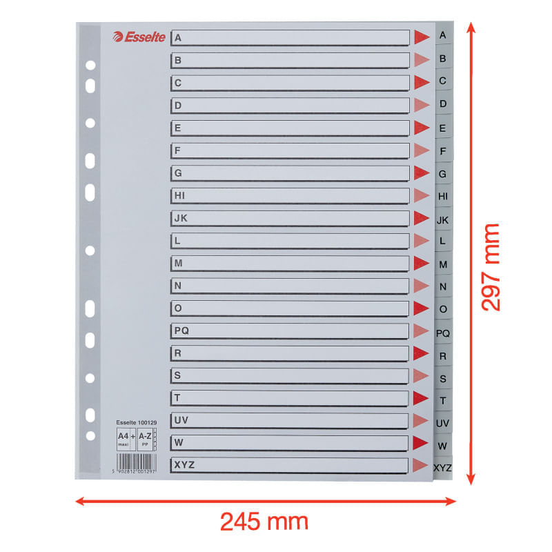 s.c. a z s.r.l. anvelope Index Esselte A4 Maxi index A-Z
