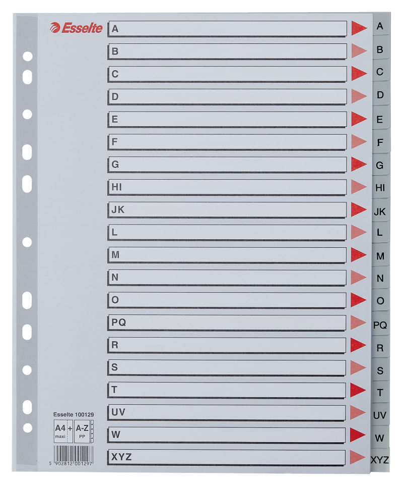Index Esselte A4 Maxi index A-Z Index Esselte A4 Maxi index A-Z