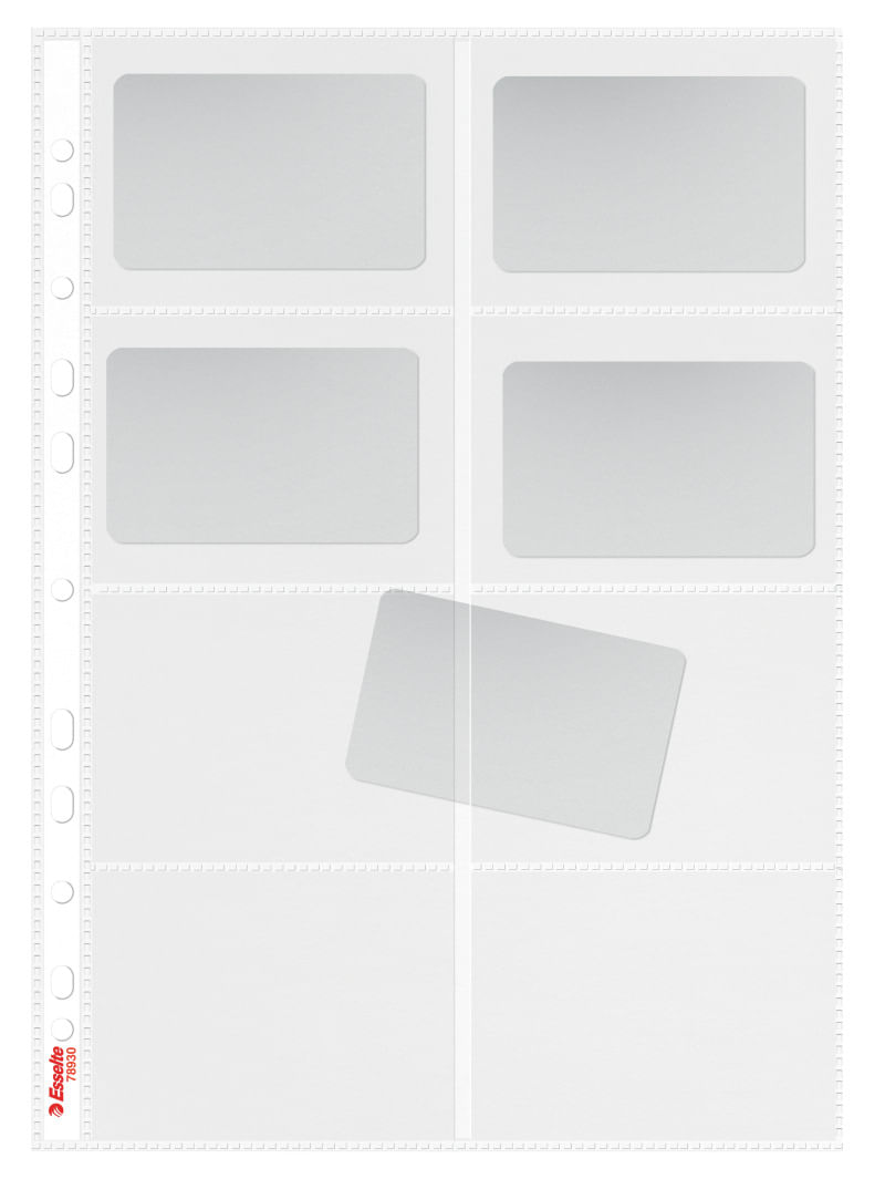 Folie de protectie Esselte A4 pentru carti de vizita 105 microni 10 bucati/set Folie de protectie Esselte A4 pentru carti de vizita 105 microni 10 bucati/set