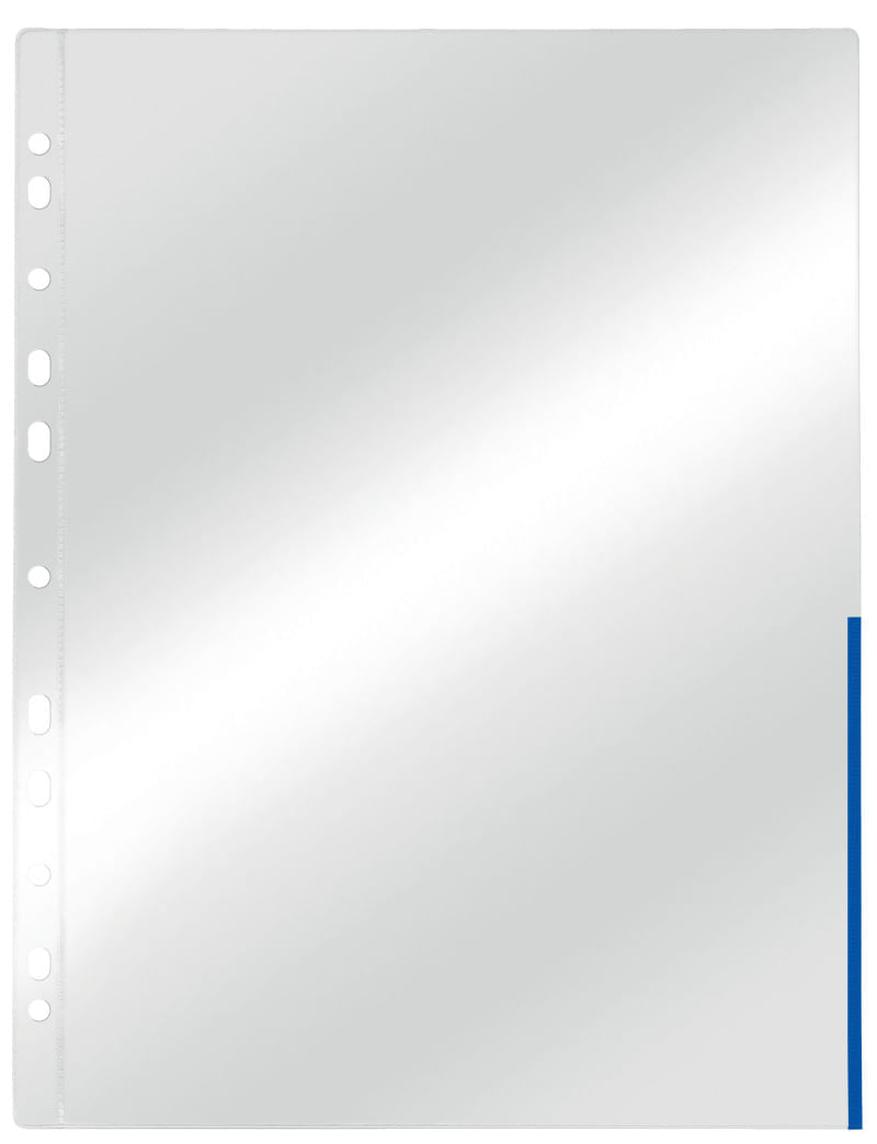 Folie de protectie Esselte A4 105 microni margine color 100 bucati/set Folie de protectie Esselte A4 105 microni margine color 100 bucati/set albastru