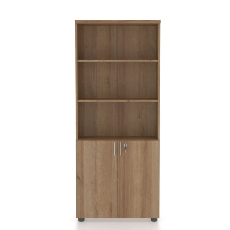 Dulap biblioteca STANDARD 80 x 40 x 192 cm PAL 2 usi stejar DULAP BIBLIOTECA STANDARD 80X40X192CM PAL 2USI 3POL STEJAR