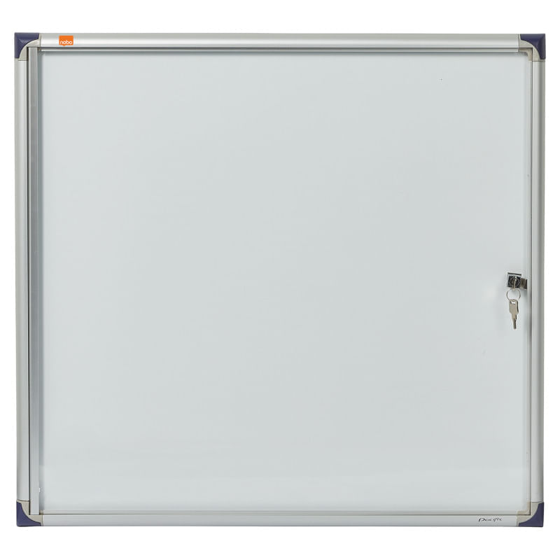 navigator a4 Avizier NOBO Premium Plus, interior, otel emailat, 6x A4, extra plat, cu usa si cheie, magnetic, alb