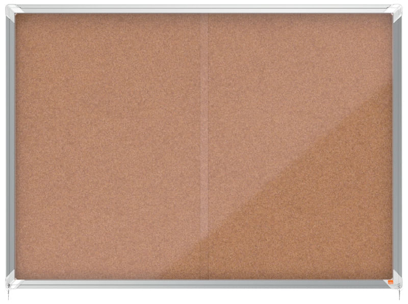 Avizier NOBO Premium Plus, interior, pluta, 18X A4, geam glisant si cheie, natur Avizier NOBO Premium Plus, interior, pluta, 18X A4, geam glisant si cheie, natur