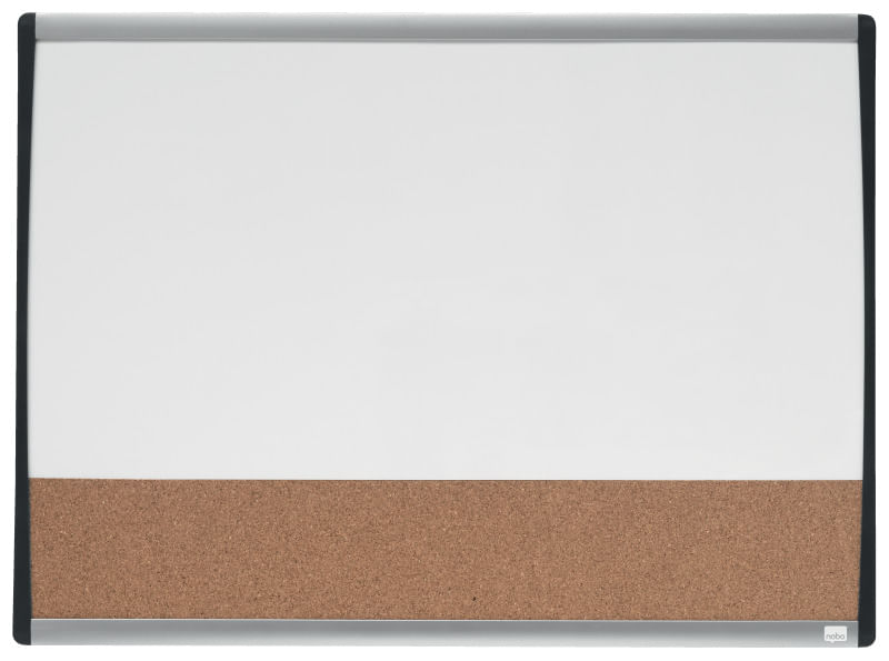 Tabla NOBO Combo, 58x43 cm, magnetica si pluta, include marker si magneti, alb, rama arcuita gri-negru