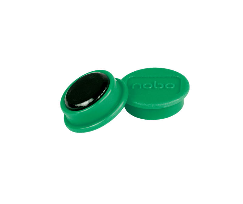 Magneti pentru table NOBO, diametru 24 mm, sustin 4 coli, 10 buc/set, verde
