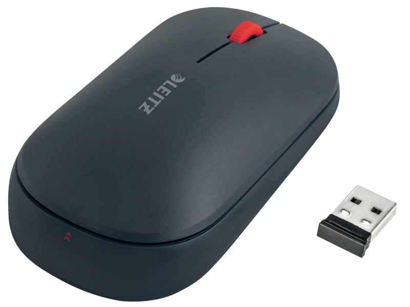 Mouse Leitz Cosy, conexiune duala, dimensiune medie, gri antracit Mouse Leitz Cosy, conexiune duala, dimensiune medie, gri antracit