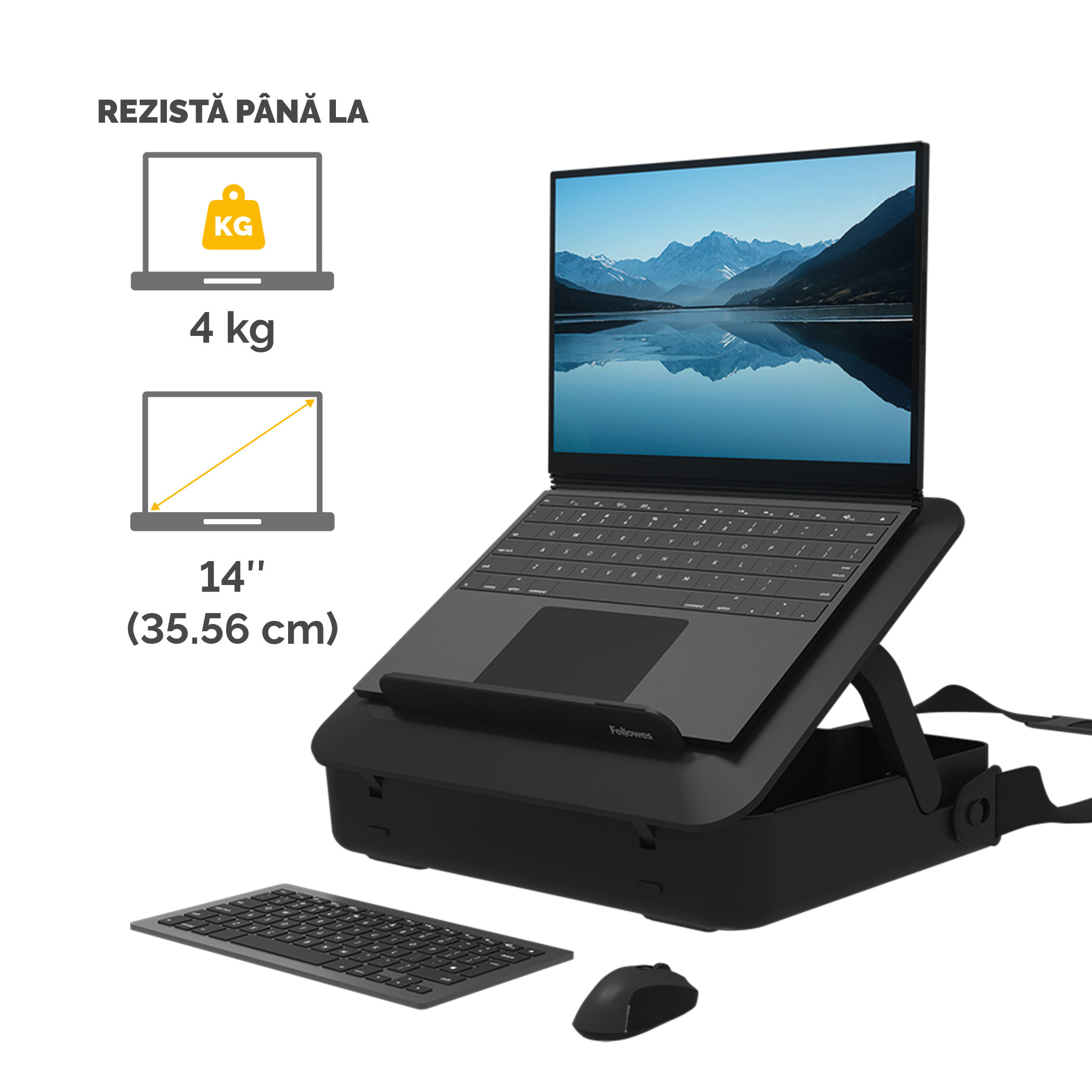 Husa suport laptop Breyta Fellowes negru