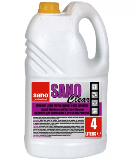 Detergent pentru geamuri Sano Clear Professional 4 litri Detergent pentru geamuri 4 litri Sano Professional Clear