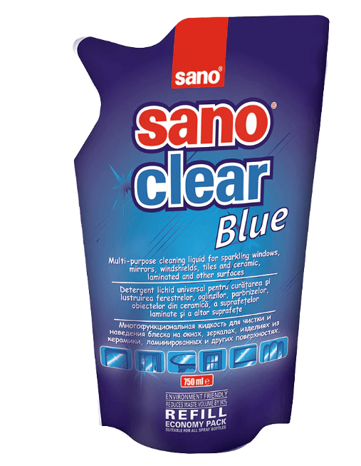 Rezerva solutie pentru geamuri 750 ml Sano Clear Blue Refill