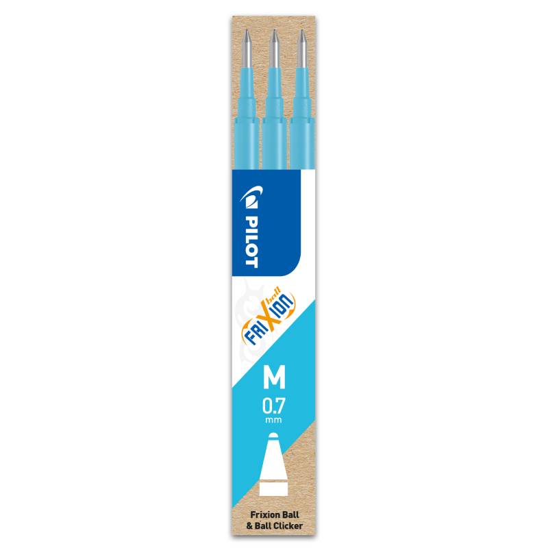 Set 3 rezerve roller Pilot Frixion Ball diverse culori 0.7 mm bleu