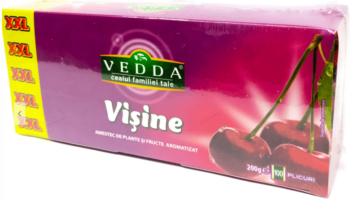 Ceai Vedda visine 100plicuri x 1.5g pachet economic