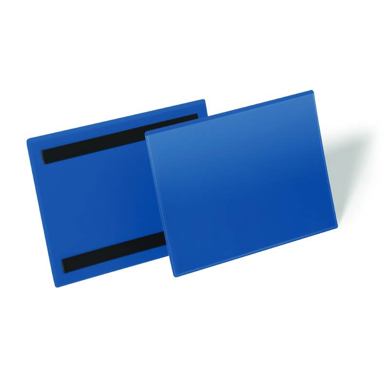 Buzunar logistic magnetic Durable A5 landscape PP 50 bucati/set albastru