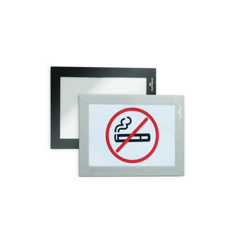 Display autoadeziv magnetic Durable Duraframe A6 2 bucati/set negru