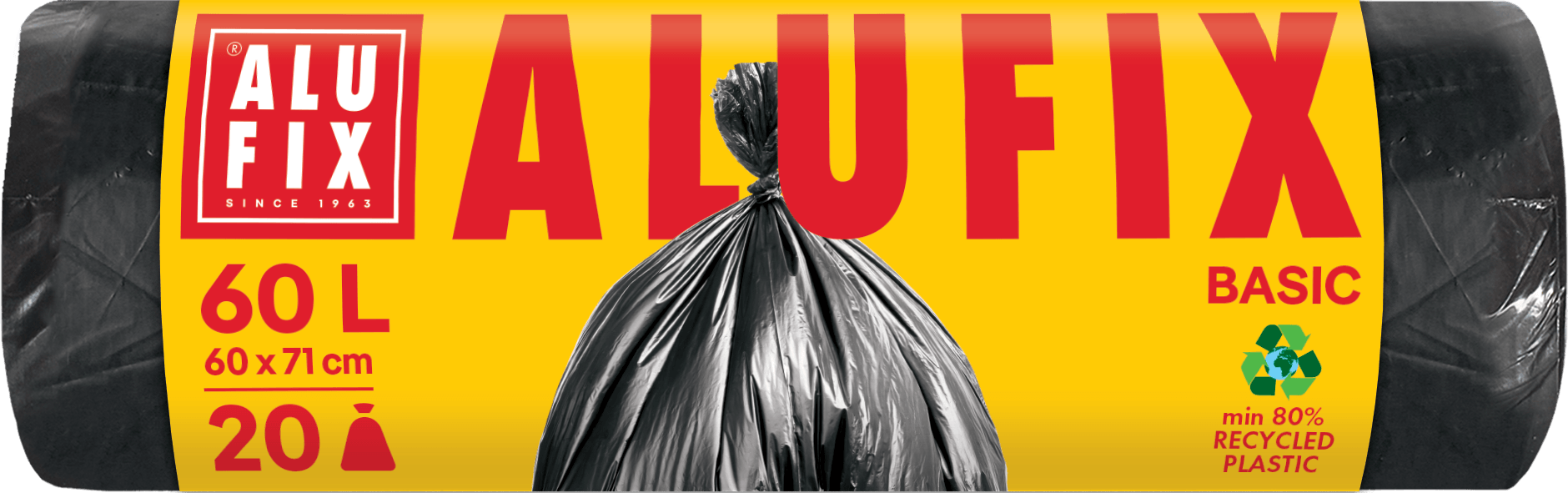 Saci menajeri 60 L 60 x 71 cm HDPE negri Economy 20 buc/rola