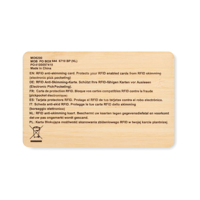 Card RFID in bambus