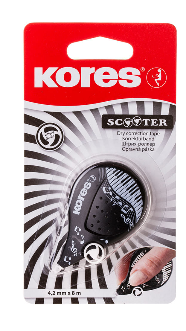 Banda corectoare Kores Scooter Black White 4,2 mm x 8 m