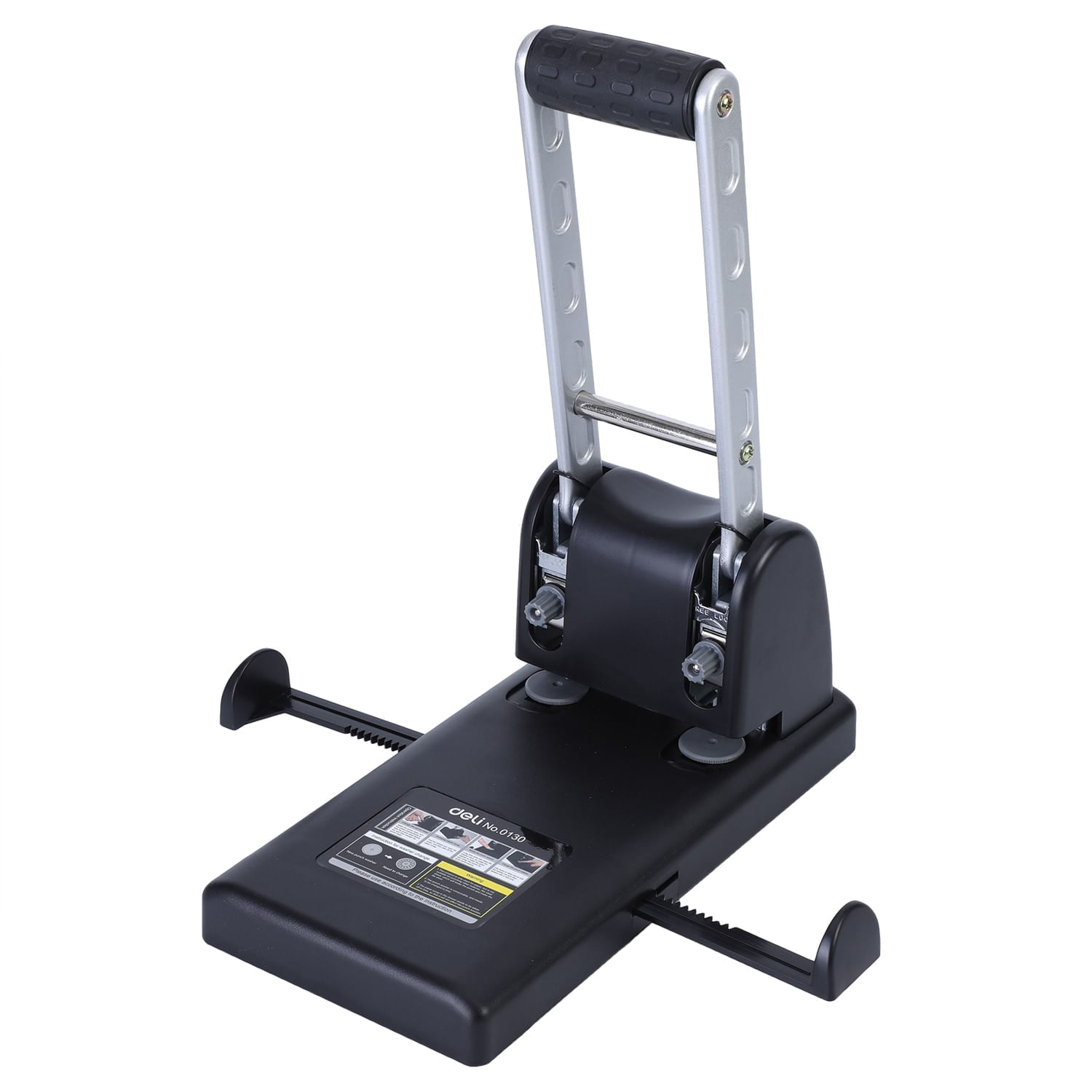 Perforator negru metalic 2 perforatii 100 coli Deli Perforator negru metalic 2 perforatii 100 coli Deli