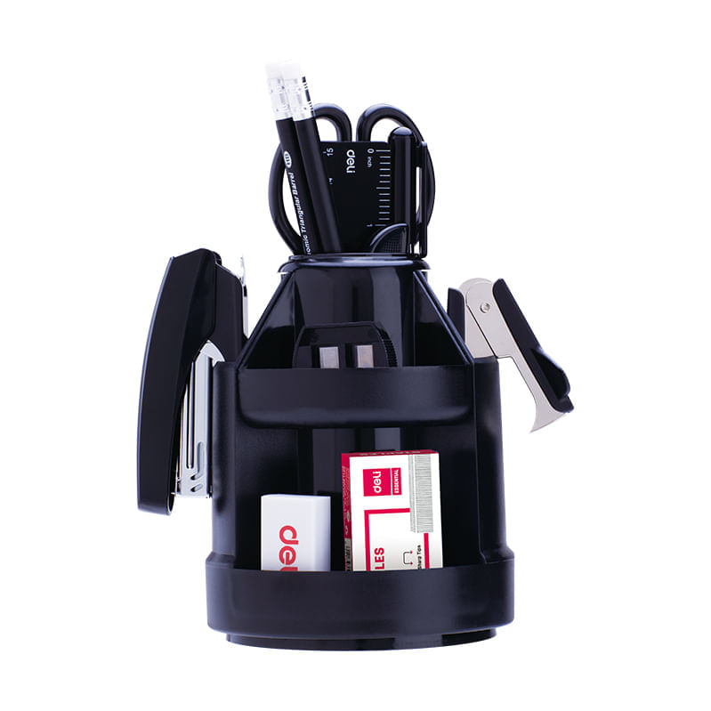 Suport birou echipat 14 piese 5 compartimente Deli Suport birou echipat 14 piese 5 compartimente Deli