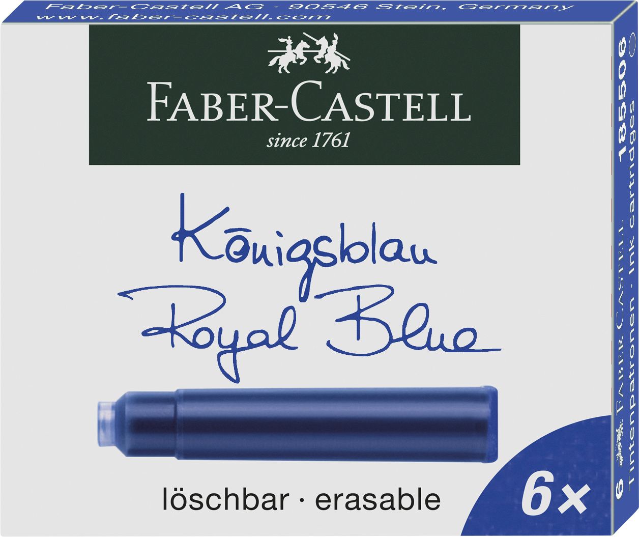 Rezerve stilou mici Faber-Castell cerneala albastra 6 buc/cutie