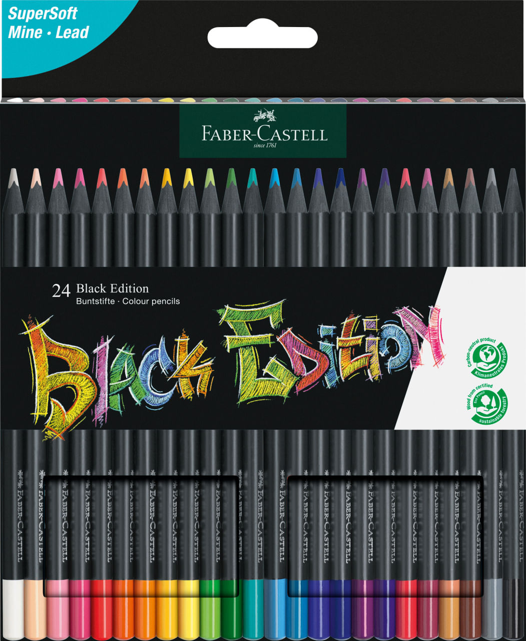 Creioane colorate 24 culori Black Ed Faber-Castell