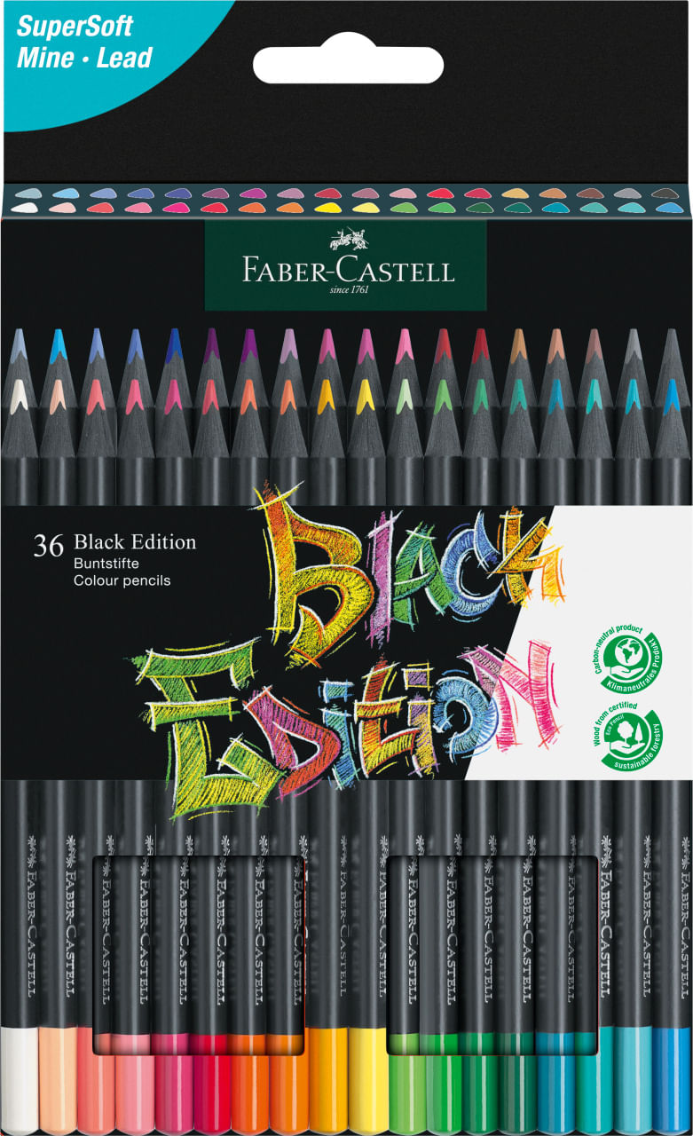 Creioane colorate 36 culori Black Ed Faber-Castell