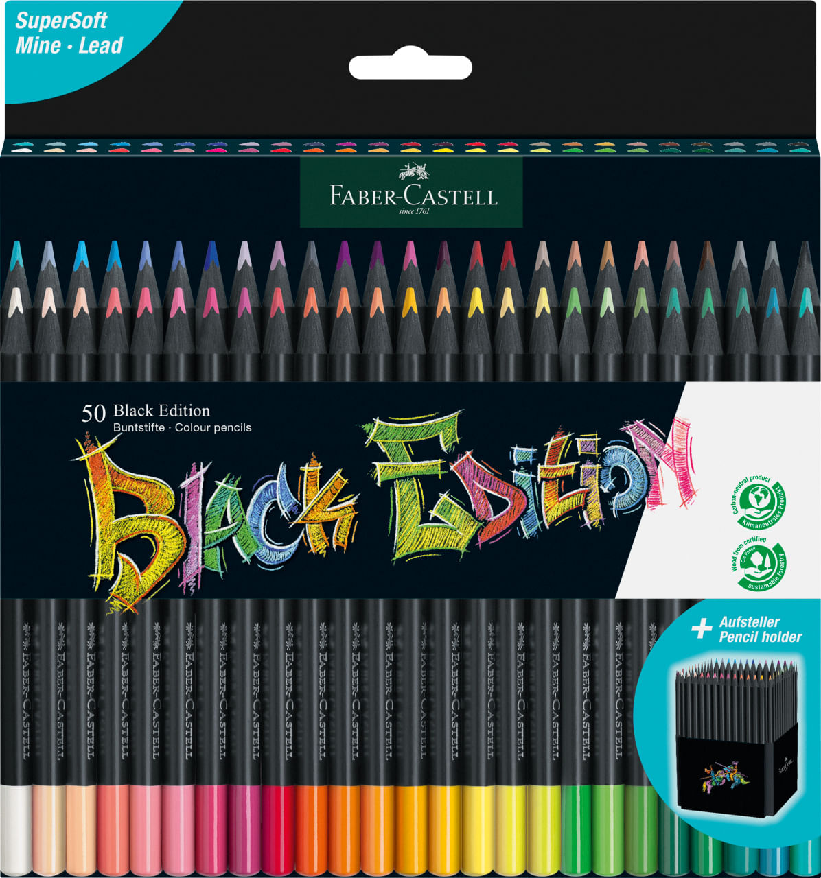 Creioane colorate 50 culori Black Ed Faber-Castell