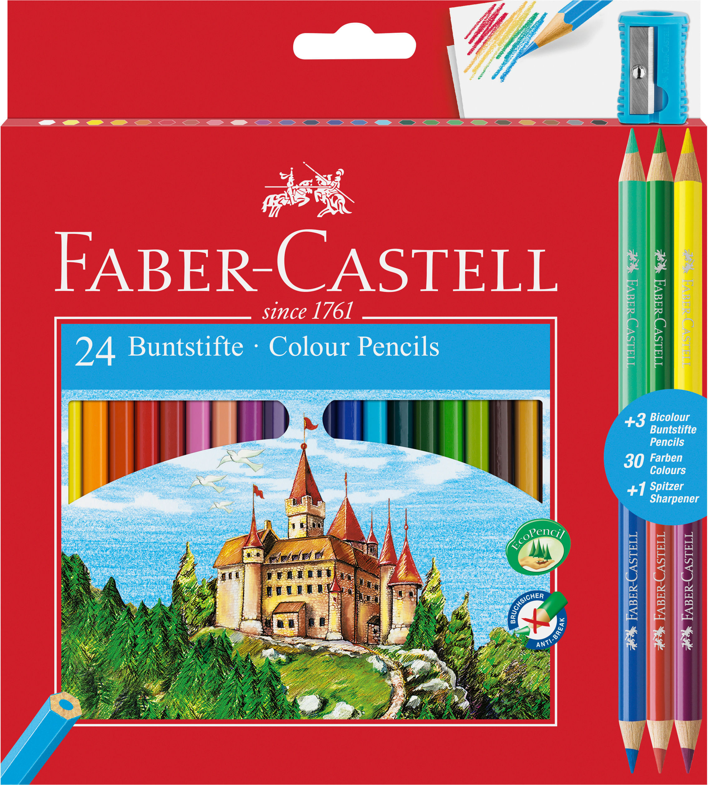 Creioane colorate 24+3 culori Eco Faber-Castell