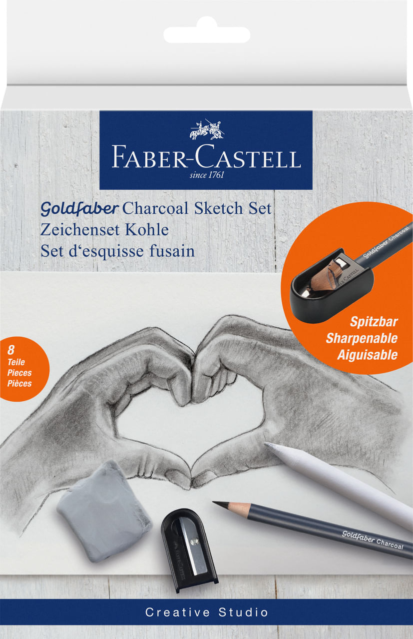 Set desen carbune 8 buc Faber-Castell