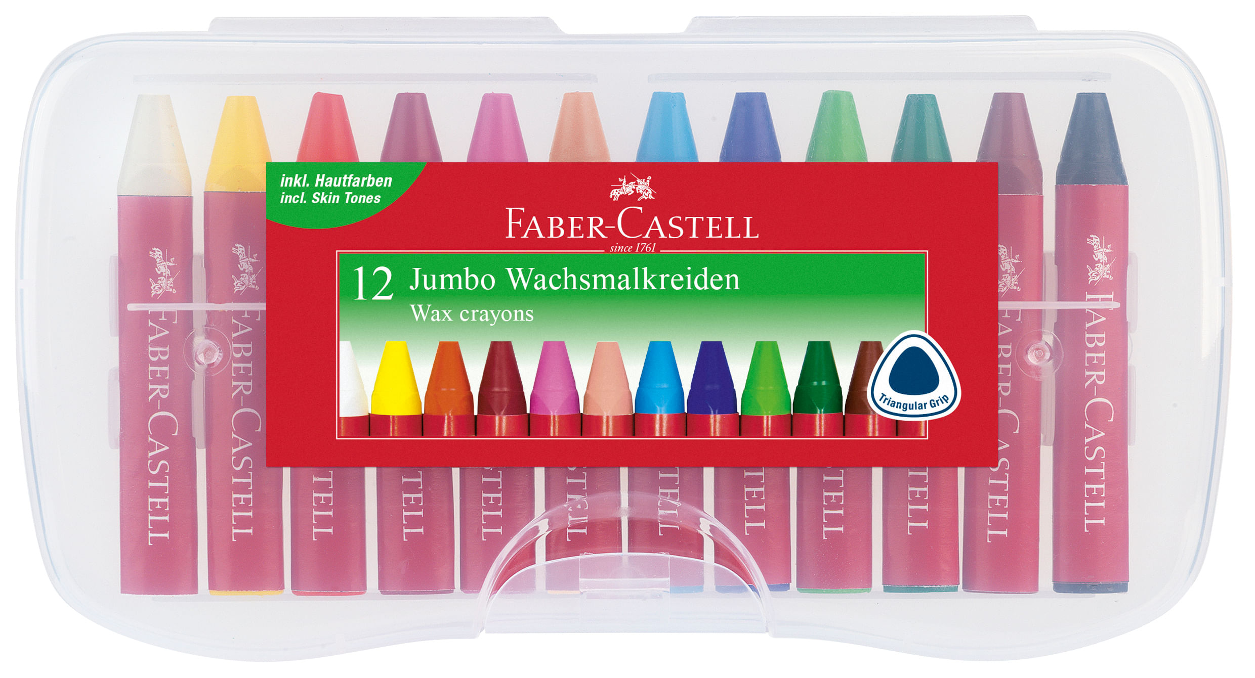 Creioane cerate 12 culori jumbo Faber-Castell