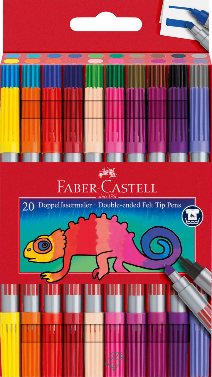 Carioci Faber-Castell 20 culori 2 capete